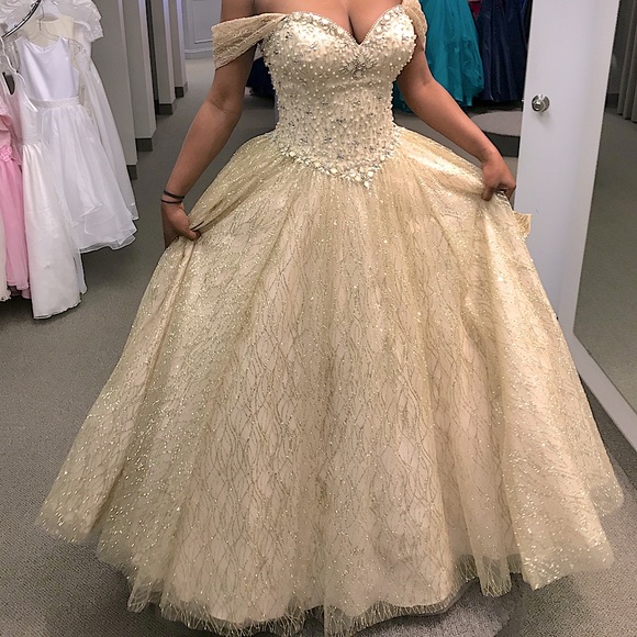 SWEETHEART GLITTER EMBELLISHED BALL GOWN - Picture 3 of 3